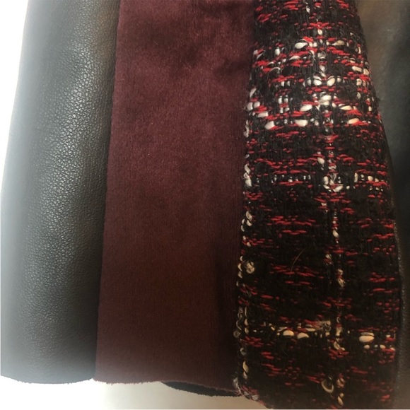 Zara mini color block multi fabric mini skirt - Picture 3 of 5